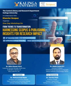 कलिंगा विश्वविद्यालय में एल्सेवियर स्कोपस पर एक दिवसीय कार्यशाला संपन्न.