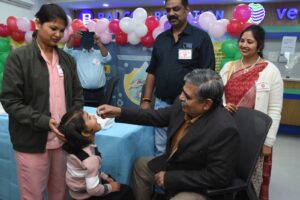 बालको अस्पताल ने 757 बच्चों को पिलाई पल्स पोलियो की दवा.